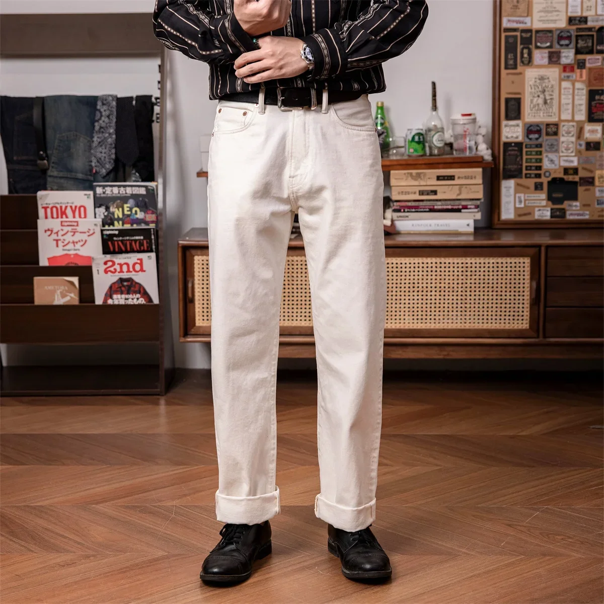 Levis Jeans 501 - Kırmızı Tornado 55501 Beyaz Rahat Düz