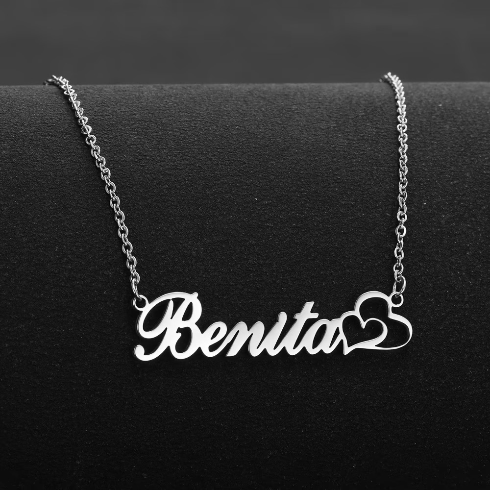 Name Necklace Custom - Kişiselleştirilmiş Çift Kalp Özel İsim Kolye