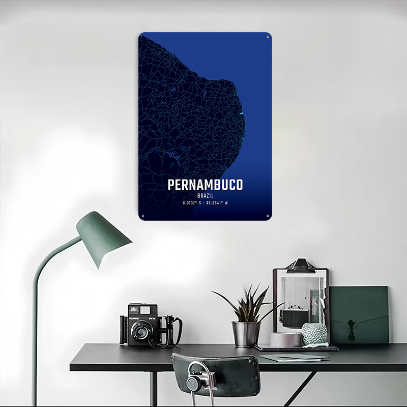 Pernambuco Gece Yarısı Şehir H - Custom Map Poster incelemesi ve fiyatı