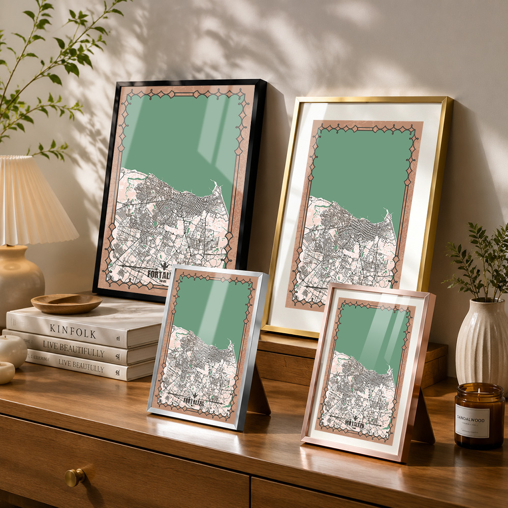 Fortaleza Şehir Haritası Çerçe - Custom Map Poster incelemesi ve fiyatı