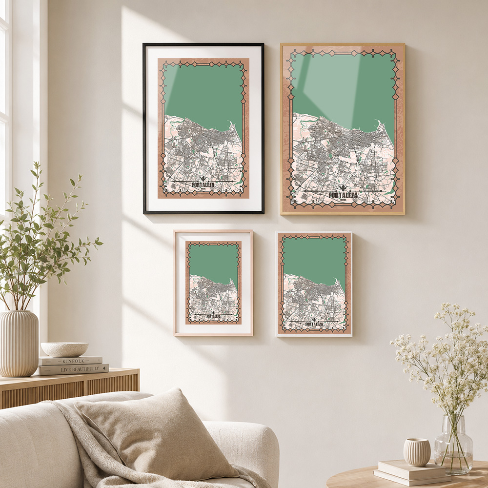 Fortaleza Şehir Haritası Çerçe - Custom Map Poster incelemesi ve fiyatı
