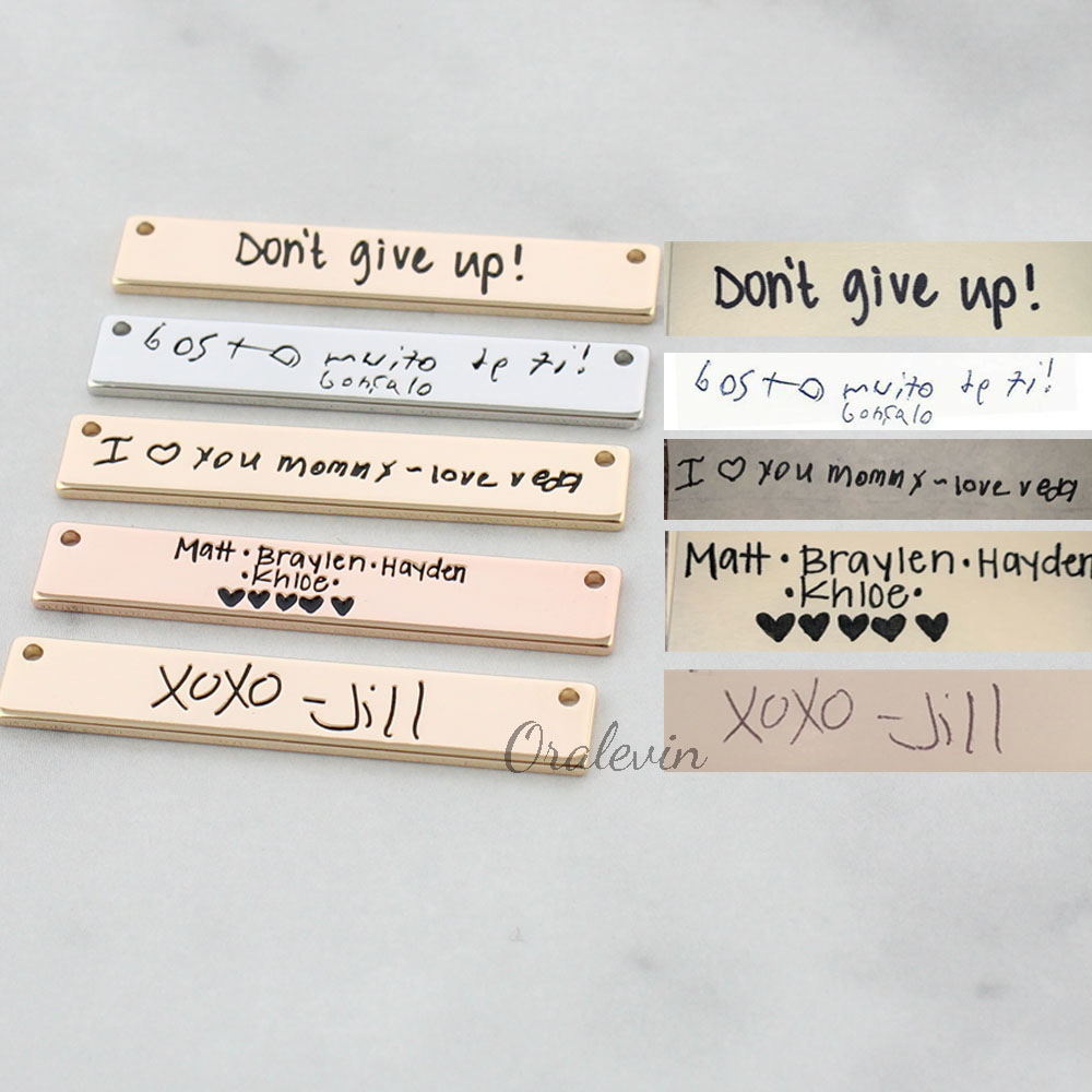 Kişiselleştirilmiş özel gerçek - Handwriting Necklace Bar incelemesi ve fiyatı